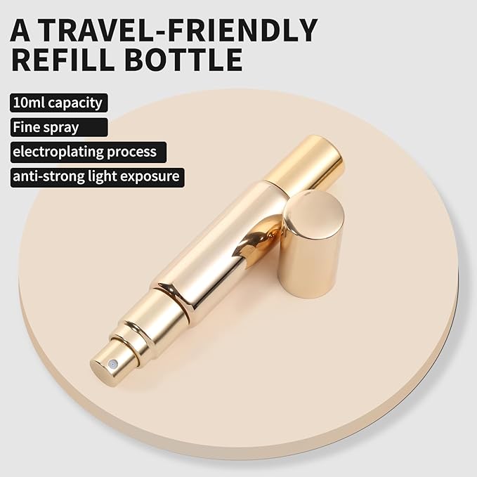 2-in-1 Travel Fragrance Spray and Roller-On Fragrance Bottle - Refillable Perfume Bottles (4 Pack) 10ML Essential Oil Roller, Travel Essentials, Roller-On Fragrance Spray Combo