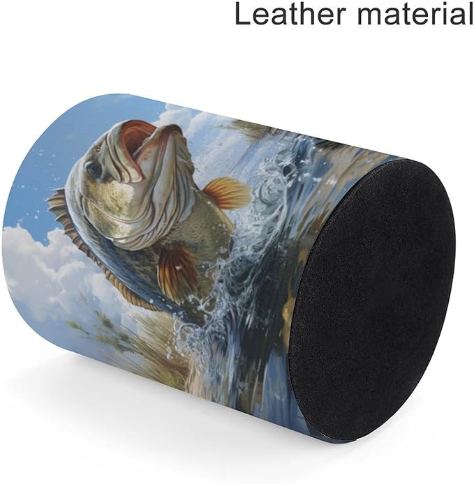 Bass Fish Pen Holder Pencil Organizer Cute Pencil Cup Desk Decor Makeup Brush Holder PU Multifunctional Office Suppliesfor Home Classroom School