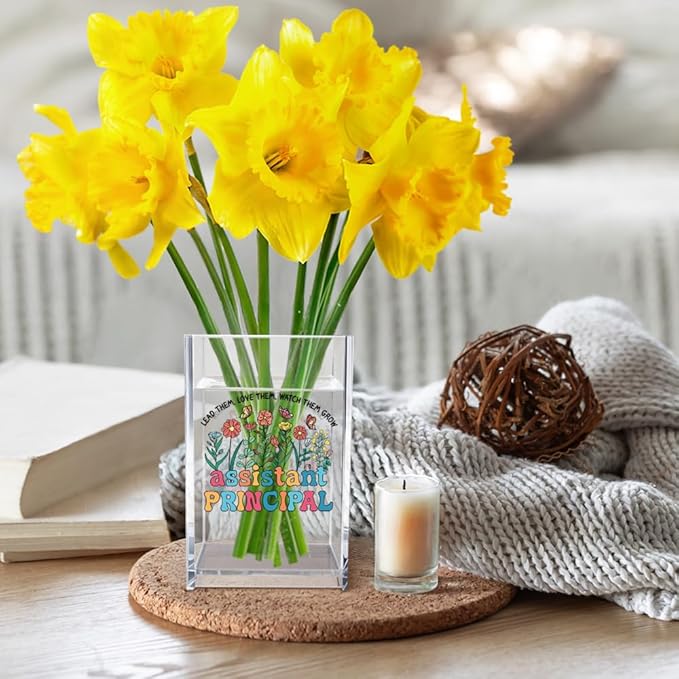 Lead Them Love Them Watch Grow Acrylic Cosmetic Pencil Pen Holder Cup, Cute Assistant Principal Pen Holder Cup, Graduation Appreciation Gifts for Women Men Assistant Principal