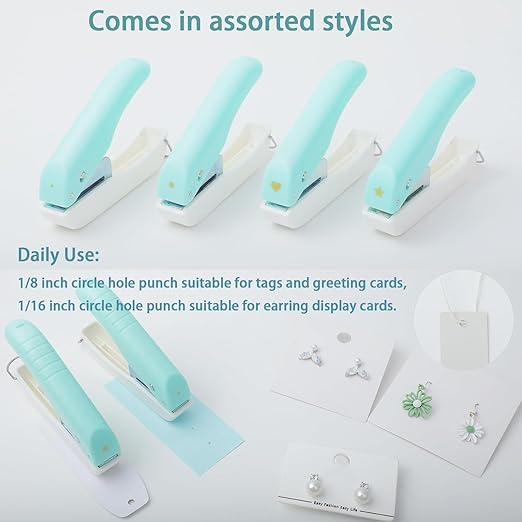 1/8 Hole Punch Single Hole Punch Small Hole Paper Punch for Craft Tag DIY Scrapbook (Circle 1/8 inch)