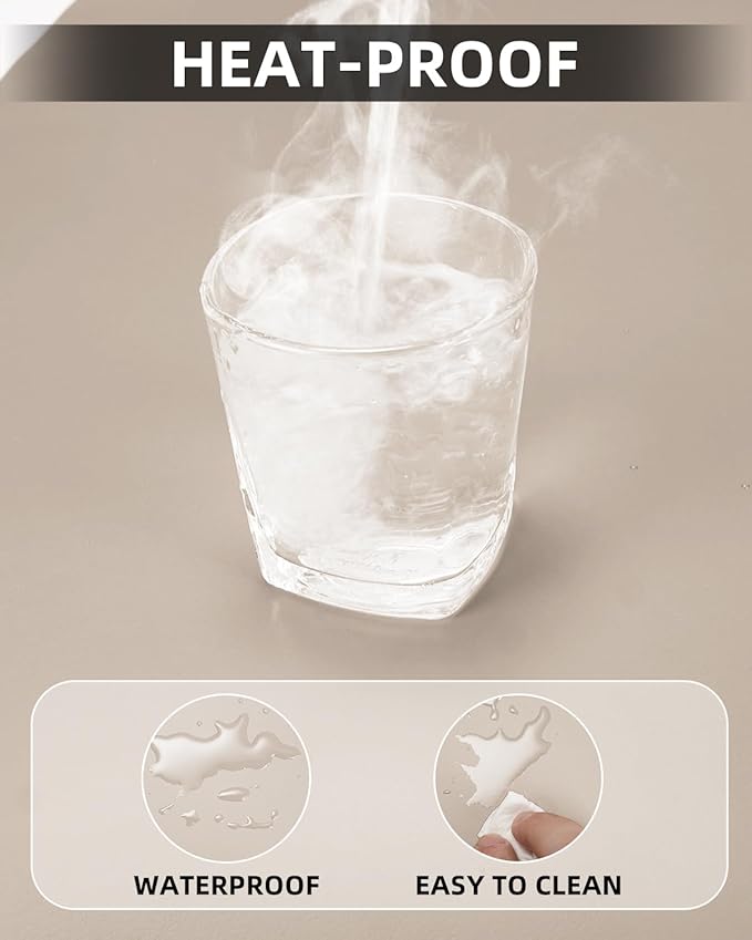 Non-Slip Desk mat,PULeather Desk Pad Protector, Office Desk Mat, Large Mouse Pad,Desk Blotter, Laptop Desk Pad, Waterproof Desk Writing Pad for Office and Home (Apricot, 40" x 17")