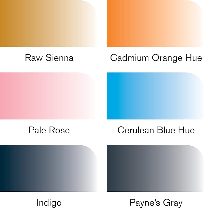 Winsor & Newton ProMarker Watercolor Marker Set, 6 Count, Sky Tones