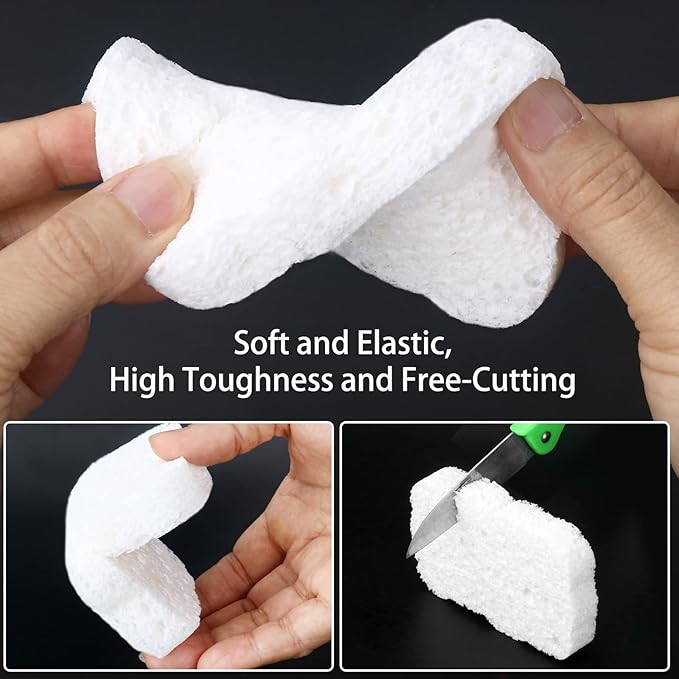 12pcs Quality Heavy-Duty Household Cleaning Sponges Scratch-Free, Multi-Purpose Dish Scrub Sponges Reusable for Home Kitchen Cookware Bathroom, Safe Healthy Scrubbing Sponges Durable