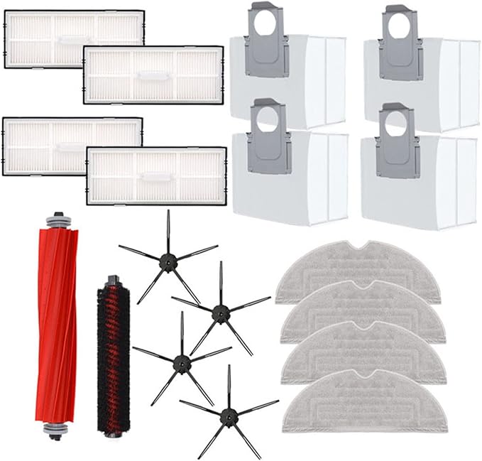 Accessories Kit Compatible for Roborock S7/Pro/MaxV//MaxV Plus/Maxv Ultra G10 G10S G10SPRO Robot Vacuum Cleaner Replacement Parts, Main Side Brush Self-Cleaning Rolling Brush Filter Dust Bag Mop Pad