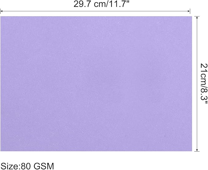 MECCANIXITY 25 Sheets Colored Copy Paper 8.5 x 11 Inch Printer Paper 80gsm Light Purple for Office Printing, Document Copying, Invitations, Forms, Art Projects