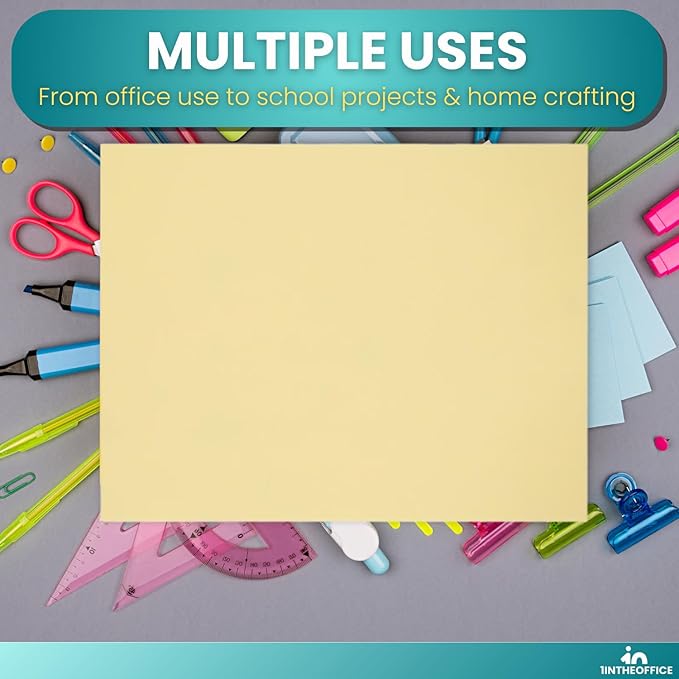 1InTheOffice Yellow Copy Paper, Yellow Colored Copy Paper, Printer Paper 8.5 x 11 inch Letter Size, 20lb Density, (500 Sheets)
