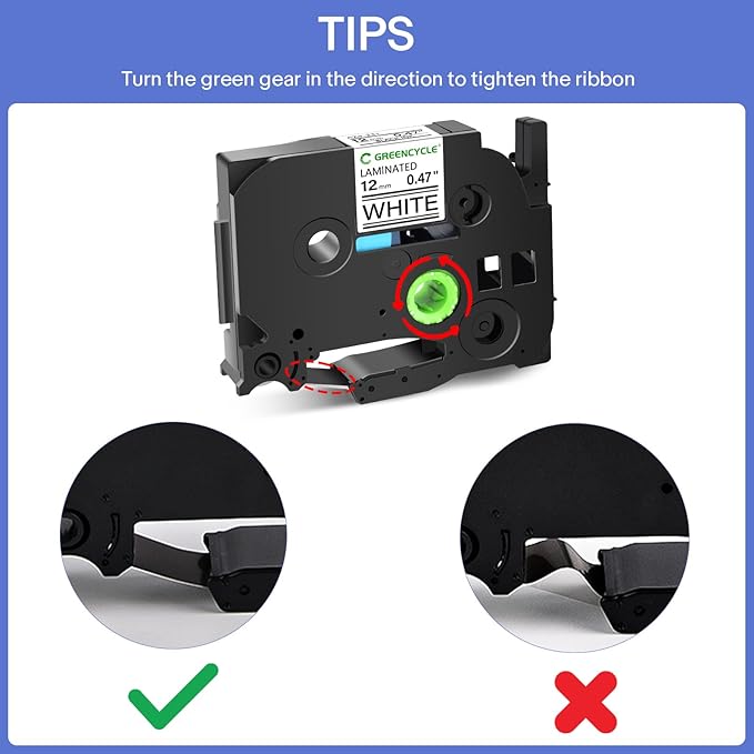 GREENCYCLE 3 Pack Label Maker Tape 12mm 0.47" Laminated White Compatible for Brother P-Touch Label Tape TZe-231 TZe231 TZ-231 TZ TZe Label for PT-D200 D210 D400 H100 H110 D410 D600