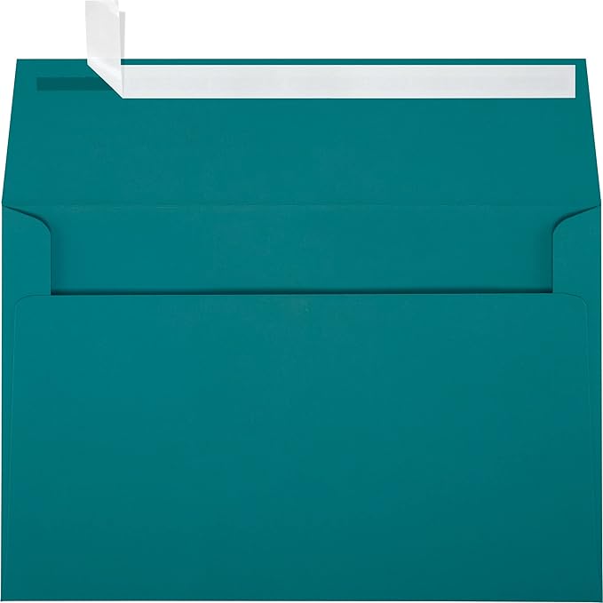 LUXPaper A9 Invitation Envelopes | Peel & Press | 5 3/4" x 8 3/4" | Teal | 80lb. Text | 50 Qty