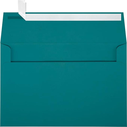LUXPaper A9 Invitation Envelopes | Peel & Press | 5 3/4" x 8 3/4" | Teal | 80lb. Text | 50 Qty