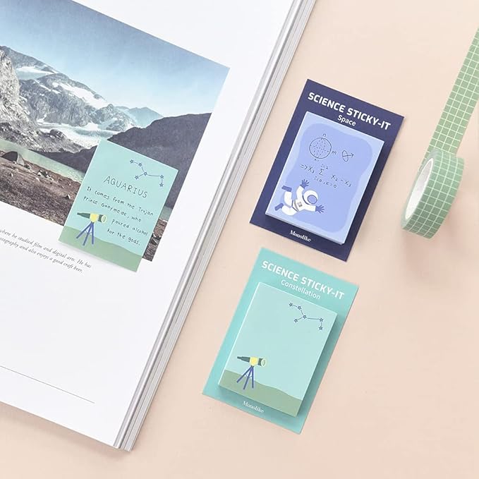 Monolike Science Sticky-it - 6p Set Self-Adhesive Memo Pad 50 Sheets