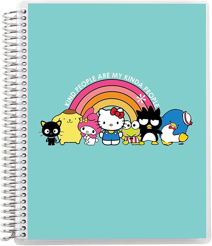Erin Condren 8.5" X 11" Spiral Bound Productivity Notebook - Hello Kitty My Kinda People, 160 Lined Page & To Do List Organizer Notebook, 80Lb Thick Mohawk Paper, Stickers Included