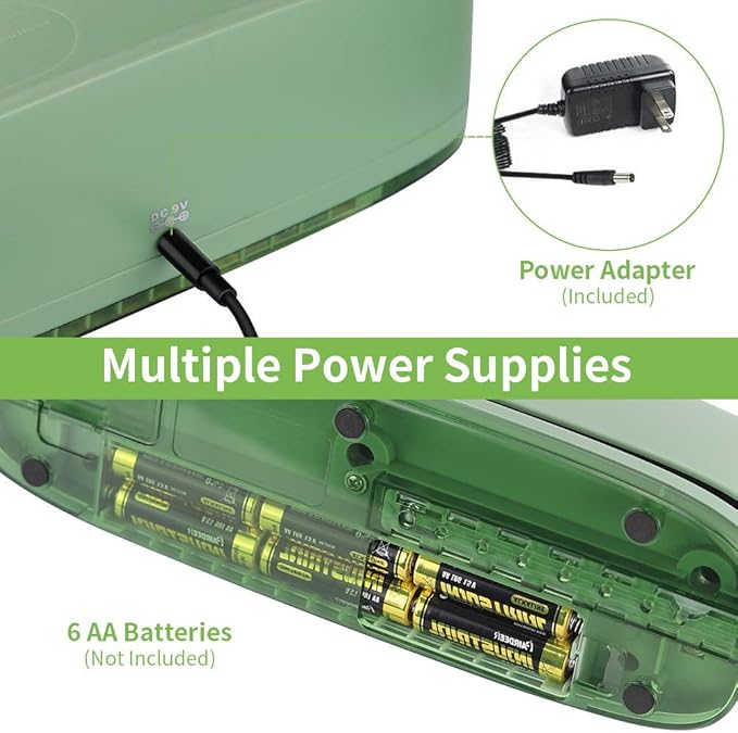 AFMAT HP10 Electric 3 Hole Punch, Three Hole Punch Heavy Duty, 20-Sheet Punch Capacity, AC or Battery Operated, Effortless Punching, Long Lasting Paper Punch for Office, School, Studio, Green