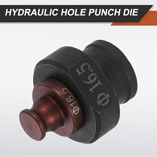 HARFINGTON Hydraulic Hole Punch Die 16.5mm Round Hole 40Cr Steel Electric Punching Kit for MHP-20 JP-20 Electric Punching Machine, Burgundy & Black