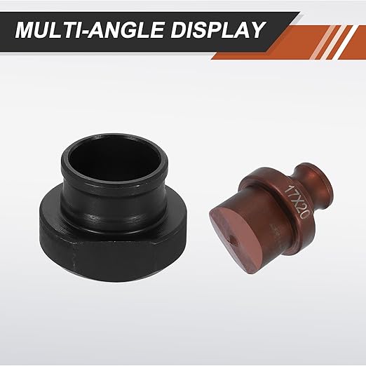 HARFINGTON Hydraulic Hole Punch Die 17x20mm Oval Hole 40Cr Steel Electric Punching Kit for MHP-20 JP-20 Electric Punching Machine, Burgundy & Black