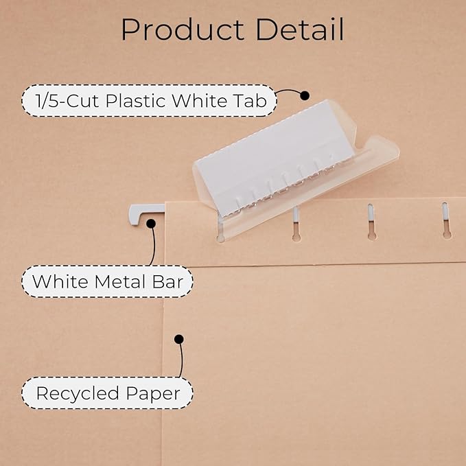 Y YOMA Letter Size - 12 Pack Colored Hanging File Folders Decorative Hanging Folder Cute Pretty File Folder for Filing Cabinet Office Home with 1/5-Cut Adjustable Tabs, Morandi Green