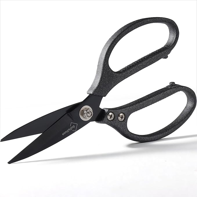 Heavy Duty All Purpose Scissors, Stainless Steel Blades, Frosted Gray Comfort Grip Handle, 8.5 Inch Professional Multipurpose Utility Sharp Shears for Kitchen, Garden, Office, Craft, Sewing