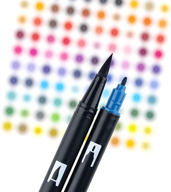 Tombow 56186 Dual Brush Pen Art Markers, Muted, 10-Pack. Blendable, Brush and Fine Tip Markers