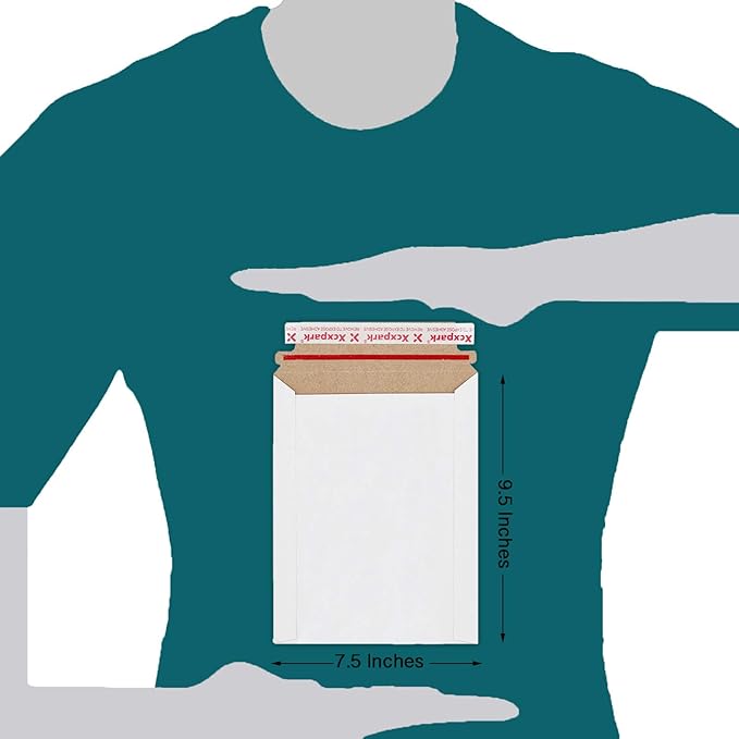 20 Pack Rigid Mailers, 7.5x9.5 inches Self Seal Photo Document Mailers Premium Cardboard Keep Flat Envelopes for Photos, Pictures, Papers, Files, CD