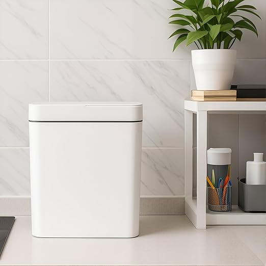 Two Green Smart Sensor Trash cans with a Capacity of 3.2 gallons, Supporting Multiple Opening Methods, Waterproof Design, Anti Odor Design, Fast Response, Suitable for Kitchens,bedrooms,Offices, etc