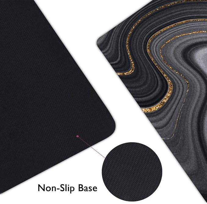 Extended Gaming Mouse Pad (31.5 X 11.8 in), Large Non-Slip Rubber Base Mousepad,Keyboard Mouse Mat Desk Pad for Work, Game, Office, Home - Black Rose Gold Marble, MOU-03