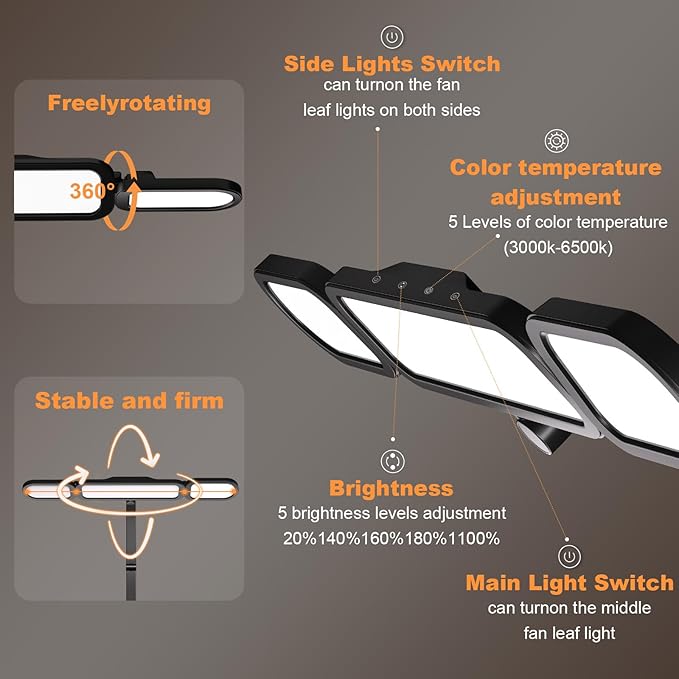 LED Desk Lamp with Clamp,Adjustable Swing Arm Desks Lamps for Home Office,Dimmable Tempering Eye Care Desk Light Bright Modern Led Table Lamp for Nail Tech Archite (3 Section Swing Arm)