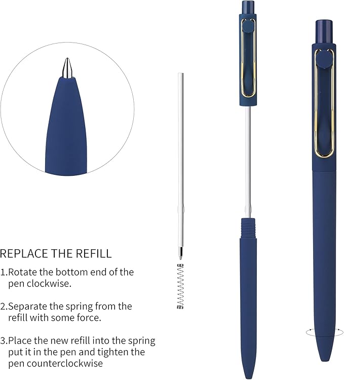 WY WENYUAN Black Pens, Fine Point Smooth Writing Personalized Ballpoint Pens Bulk, Flair Teacher Pen, Black Ink 1.0 mm Journaling Pen, Aesthetic Gift School Office Supplies for Note Taking