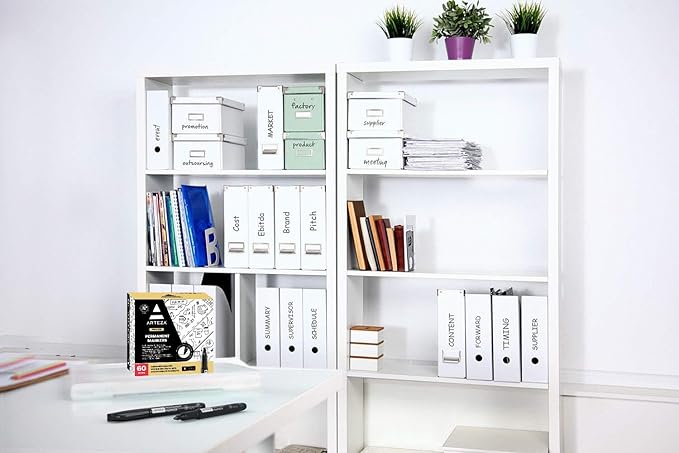 ARTEZA Permanent Markers Black, Bulk Set of 60, Fine Tip, Waterproof