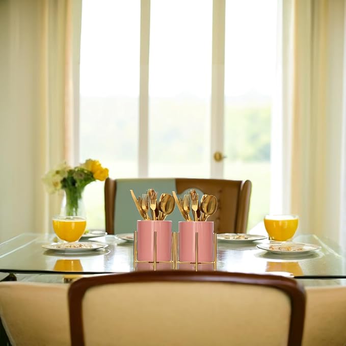 Ceramic Pen Holder Stand Cup Pencil Holder Organizer Makeup Brush Holders for Home Office Desk (Pink)