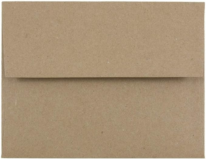 JAM PAPER A2 Premium Invitation Envelopes - 4 3/8 x 5 3/4 - Brown Kraft Paper Bag - 50/Pack