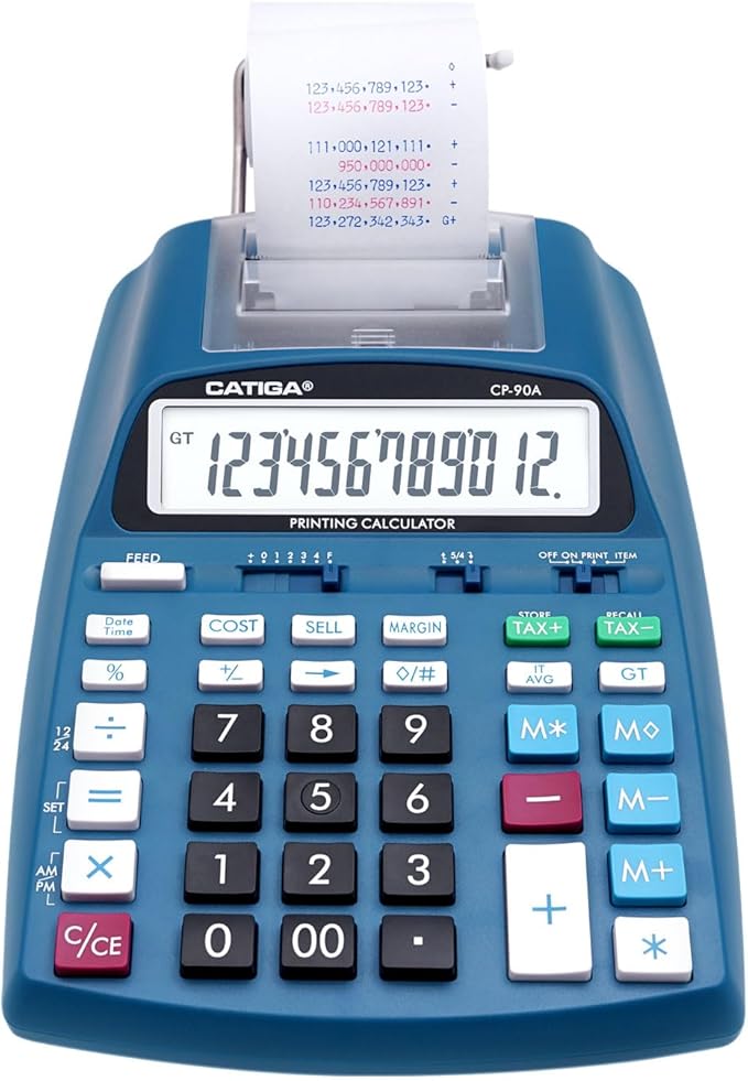 CATIGA New & Upgraded 2025 Printing Calculator Adding Machine 10 Key, Desktop Home Office Calculator with Paper Roll Print Out, Accounting Business Finance