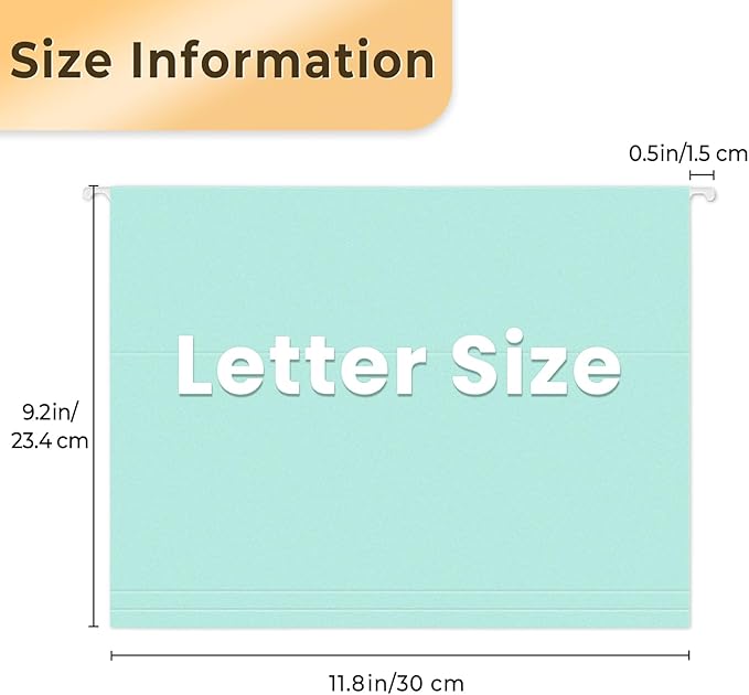 SUNEE 6 Pack Hanging File Folders,Hanging File Folders Letter Size with 1/5-cut Tabs, Assorted Macaron Colors Folders,Stay Organized for Your Home and Office Bulk File and Documents