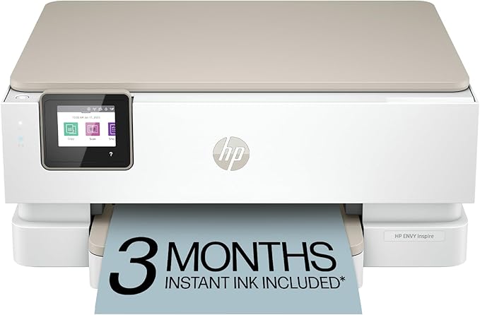 HP Envy Inspire 7255e Wireless Color Inkjet Printer, Print, scan, copy, Easy setup, Mobile printing, Best-for-home, 3 month Instant Ink trial included, AI-enabled (1W2Y9A)