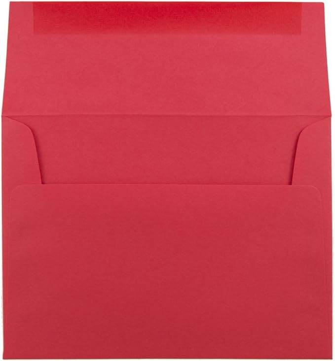 JAM PAPER A6 Colored Invitation Envelopes - 4 3/4 x 6 1/2 - Red Recycled - 50/Pack