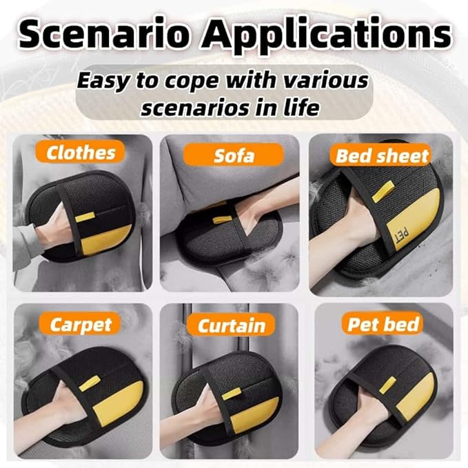 ZONCIHO Pet Hair Remover, Pet Hair Removal Gloves for Carpet, Couch, Furniture, Car Seat, Upgraded Pet Hair Removal Tool (3PCS)