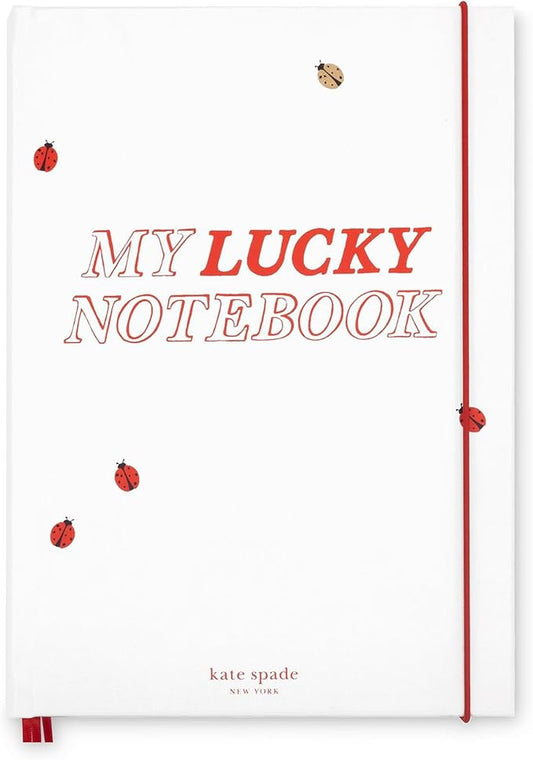 kate spade new york Take Note XL Vegan Leather Notebook, Bound Journal Includes 168 Lined Pages (Lucky Notebook)