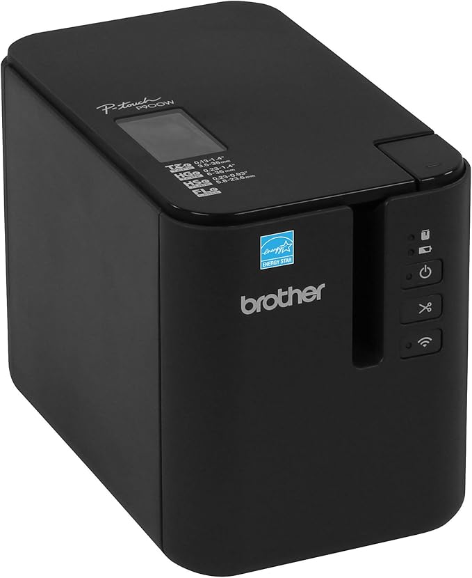 Brother P-Touch PT-P950NW Industrial Network Laminate Label Printer, Up to 36 mm Labels, Standard USB 2.0 and Serial, Ethernet, Built-in Wi-Fi®, Optional Bluetooth®,Black