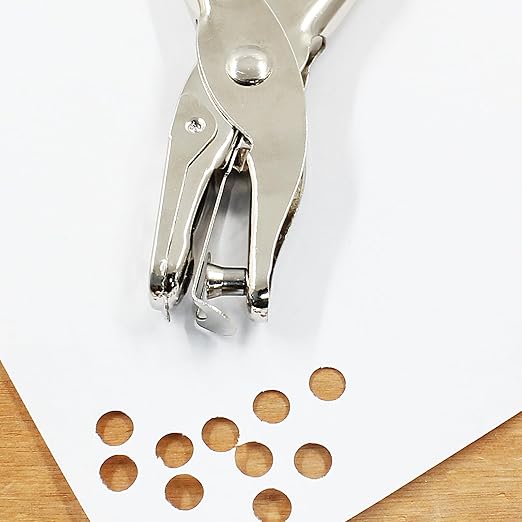 3Pcs 1/4”/ 6mm Small Mini Metal Hole Punchers Tiny Circle Shaped Hole Handheld Paper Punch Punchers for Greeting Cards, Paper, Invitations, 8 Sheet Punch Capacity
