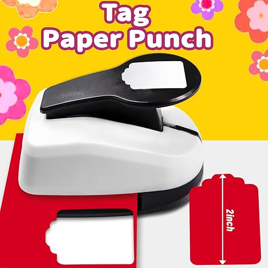 2 inch Tag Punch, Paper Punches, Tag Punches for Paper Crafts, Hole Puncher for Tags, Gift Tag Punch, Craft Punches for Paper Crafts, Tag Cutter Punch, tag Maker