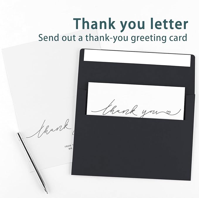 50 Pack 5x7 Envelopes - Navy Blue Self Seal Printable Envelopes for Invitations, Baby Showers, Birthdays, Weddings, Postcards, Mailing, Greeting Cards