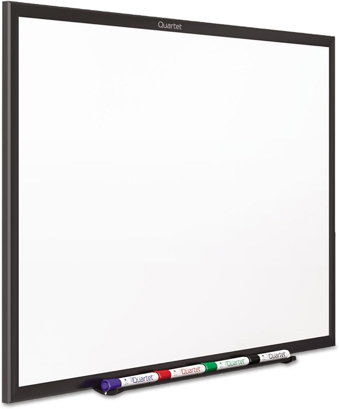 Quartet Whiteboard, Non-Magnetic Dry Erase White Board, 5' x 3', Total Erase, Black Aluminum Frame (S535B)