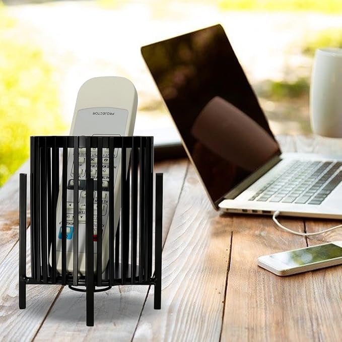 Black Pen Holder for Desk, Metal Pen Caddy, Cute Makeup Brushes Cup, Wire Mesh Pencil Holder, Metal Desk Organizers and Accessories Aesthetic