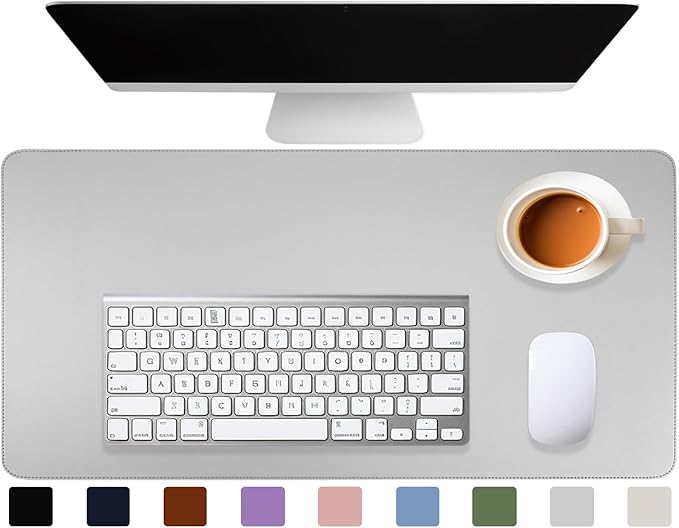 Keyboard Mat Desk Cover Mat Cute Desk Mat Pad Mat 35.4"x17" Laptop Mat for Desktop Computer Desk Pads on Top of Desks Non-Slip PU Leather Large Mouse Pad Office Desk Grey Office Accessories