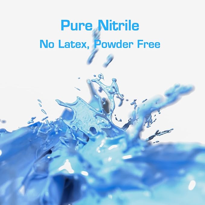 Powder-Free Nitrile Gloves, Medium Size, Box/100, 3.5g, 3 mil Light Duty Latex Free Disposable Gloves