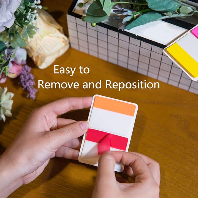 KICNIC 2 Inch Sticky Tabs Index Tabs 240 Pieces, Colored Reading Tabs Self Adhesive, Arrow Flags Pages Markers for Binder, Books, File Folders and Notebook [12 Colors] Writable, Repositionable