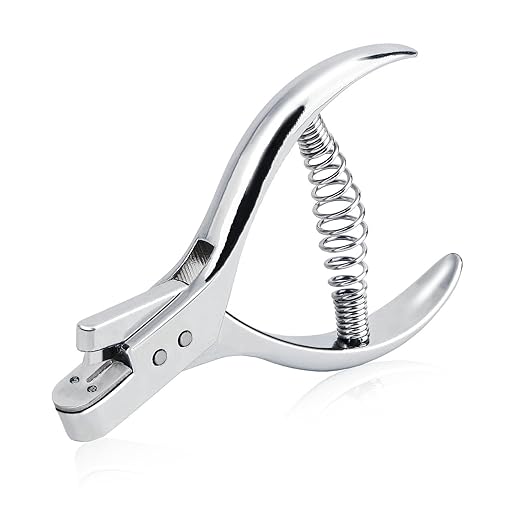 Rongon Pattern Notcher Paper Hole Punch Designer Tailor Sewing Plier with Spring Pattern Making Tool for Leathercraft, Paper Art, DIY Projects Design Edge Tool, Ergonomic Grip（1Pc）