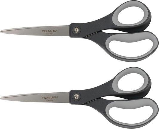 Fiskars Everyday Softgrip Titanium Scissors (8") - 2pk