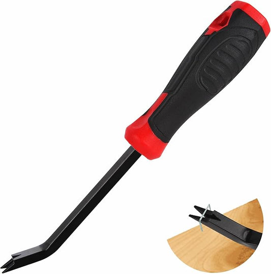 Heavy Duty Staple Remover Tool Upholstery Stapler Puller Lifter Staple Extractor Tack Puller for Removing Staples for Carpets Wood Flooring Furniture (Black-Red)