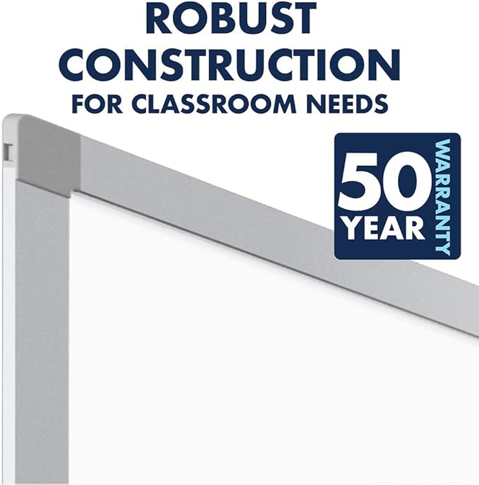 Quartet Porcelain Whiteboard, Magnetic Dry Erase White Board, 4' x 6', Aluminum Frame (PPA406)