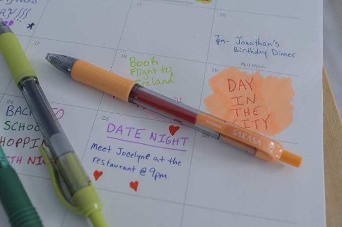 Zebra Pen Sarasa Dry X20 Retractable Gel Pens, 0.7mm Medium Point, Red Ink with Rapid Dry Ink Technology, Ideal for Office Supplies and School Supplies, 12-Pack (46830)