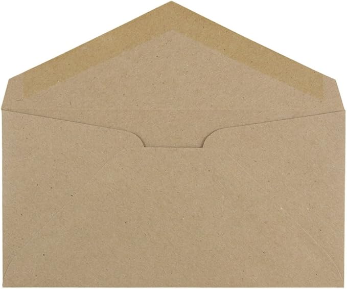 JAM PAPER Monarch Premium Envelopes - 3 7/8 x 7 1/2 - Brown Kraft Paper Bag - Bulk 250/Box